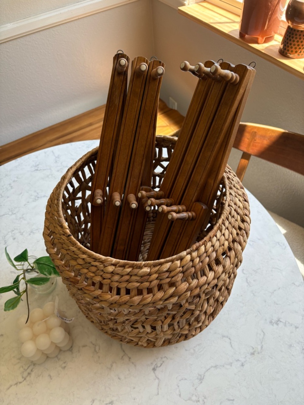 Vintage 1960s Wooden Accordion Wall Rack - Brown - Picture 8 of 9